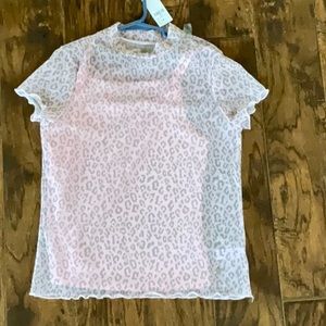 NWT! Justice for girls leopard girls size 12 top
